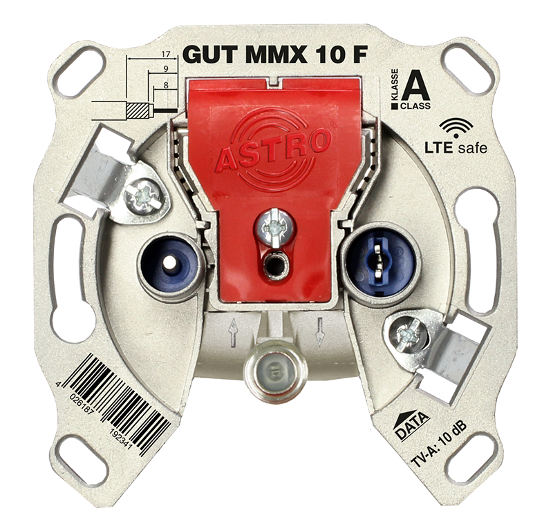 GUT MMX 10 F - Modem-Enddose für Multimedia, BK und FM, 3 Ausgänge