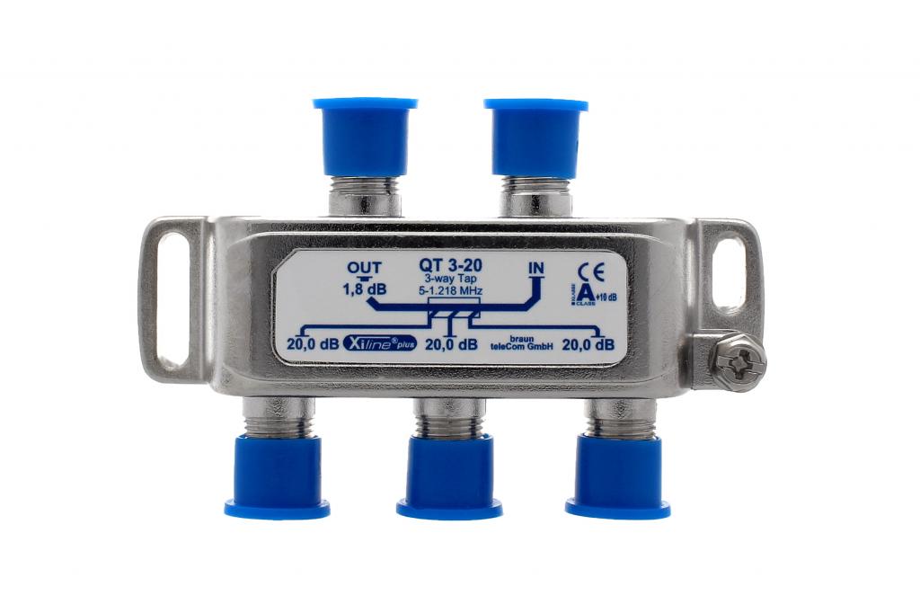 QT 3-20, Abzweiger 3-fach, 20 dB, 5-1218 MHz, brummentkoppelt