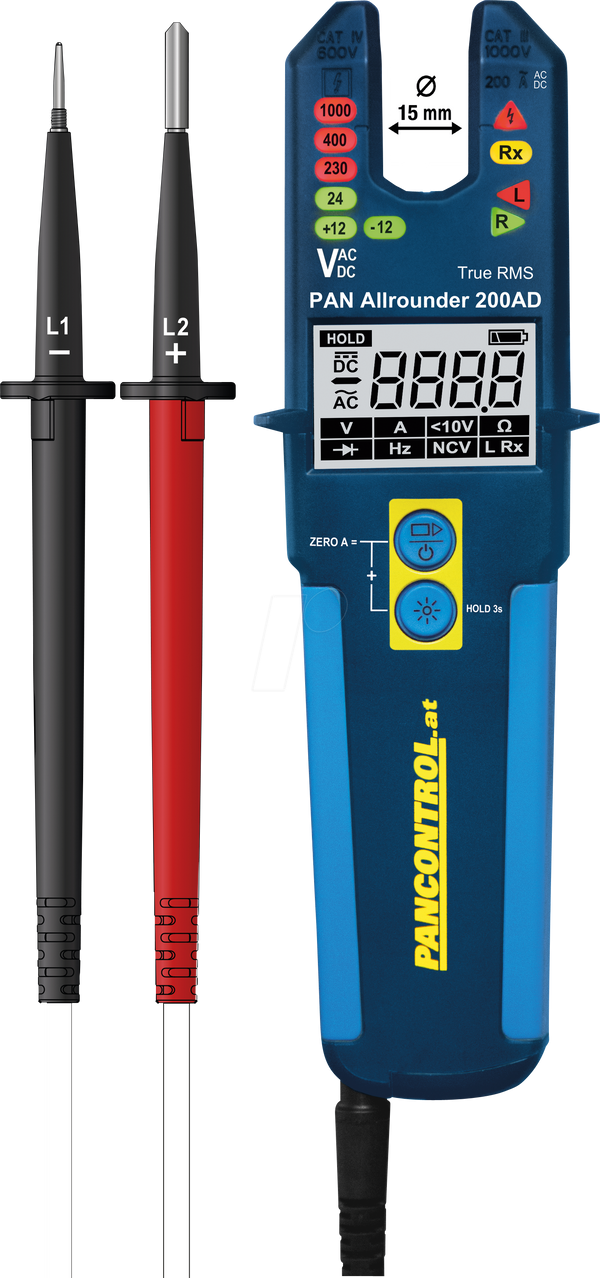 PANCONTROL ALLROUNDER  200AD - Strom-/ Spannungsprüfer LED + LCD 200A AC/DC