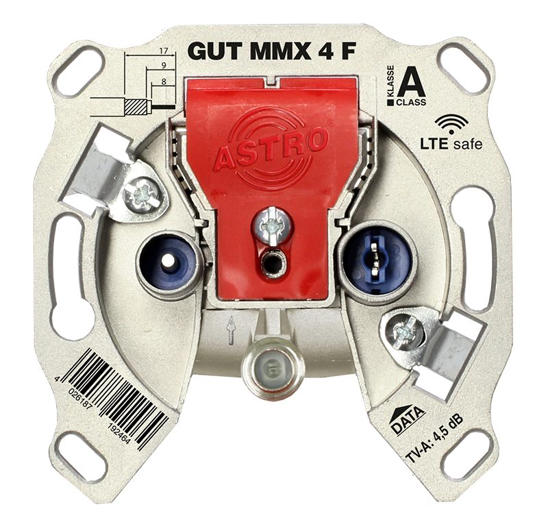 GUT MMX 4 F - Modem-Stichdose für Multimedia, BK und FM, 3 Ausgänge