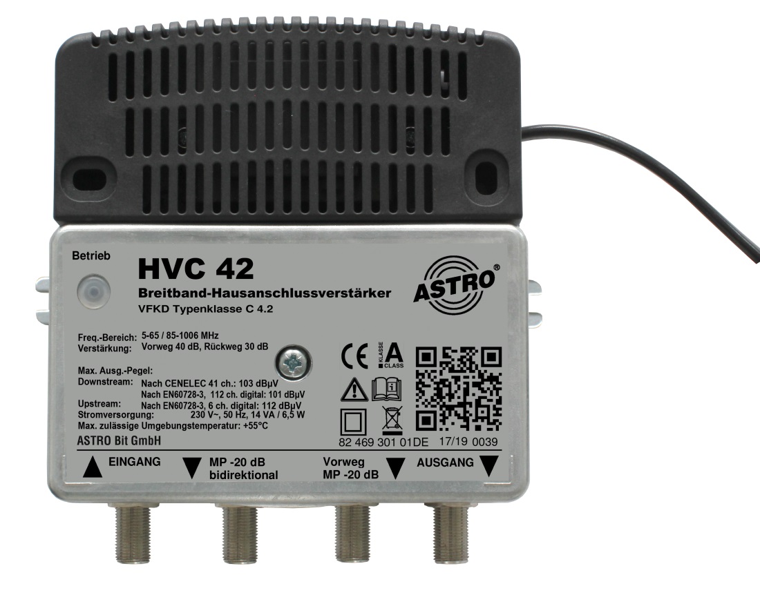 HVC 42 - Breitbandverstärker mit 5-65 / 85-1006 MHz