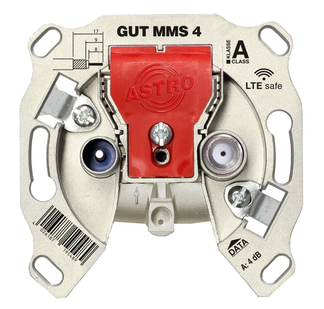 GUT MMS 4 - Modem-Stichdose für Daten und TV, 2 Ausgänge