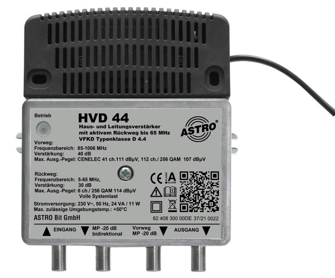 HVD 44 - Breitbandverstärker mit 5-65 / 85-1006 MHz