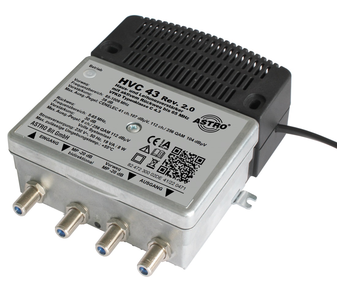 HVC 43 - Breitbandverstärker mit 5-65 / 85-1006 MHz