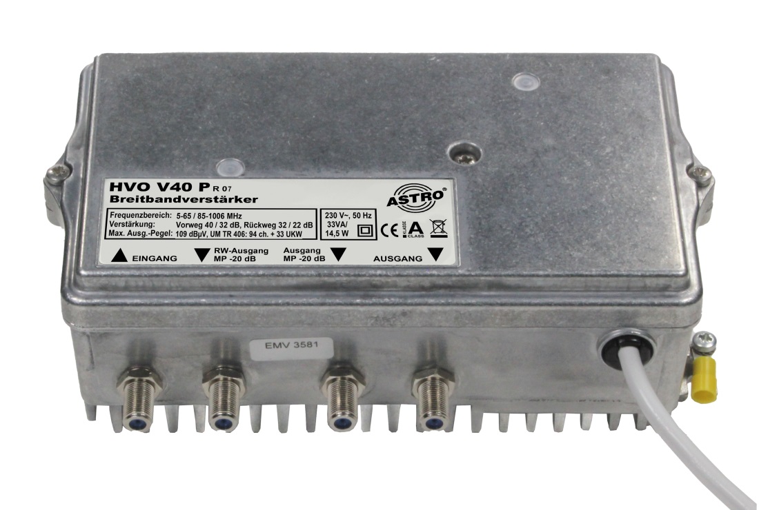 HVO V40 P - Breitbandverstärker mit 5-65 / 85-1006 MHz