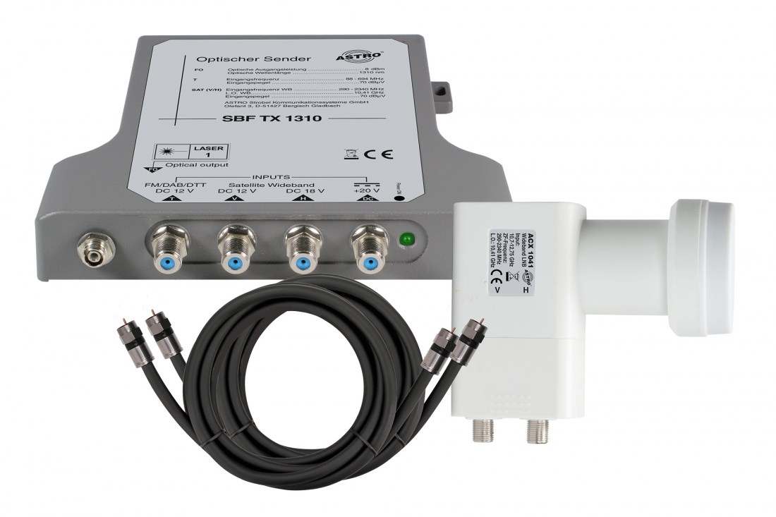 SBF Kit 1310 - Kit mit Breitband-LNB, optischem Sender und Anschlusskabeln